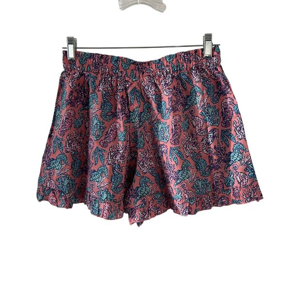 Simply Southern Seahorses & Coral Ruffles Elastic Waist Shorts SZ XS NWT Beach - Picture 2 of 8